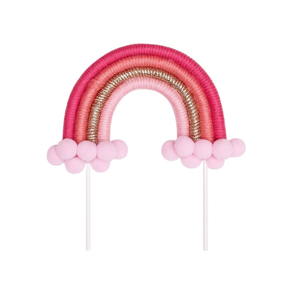 The Baked Studio Pink & Gold Rainbow Cake Topper (Small)