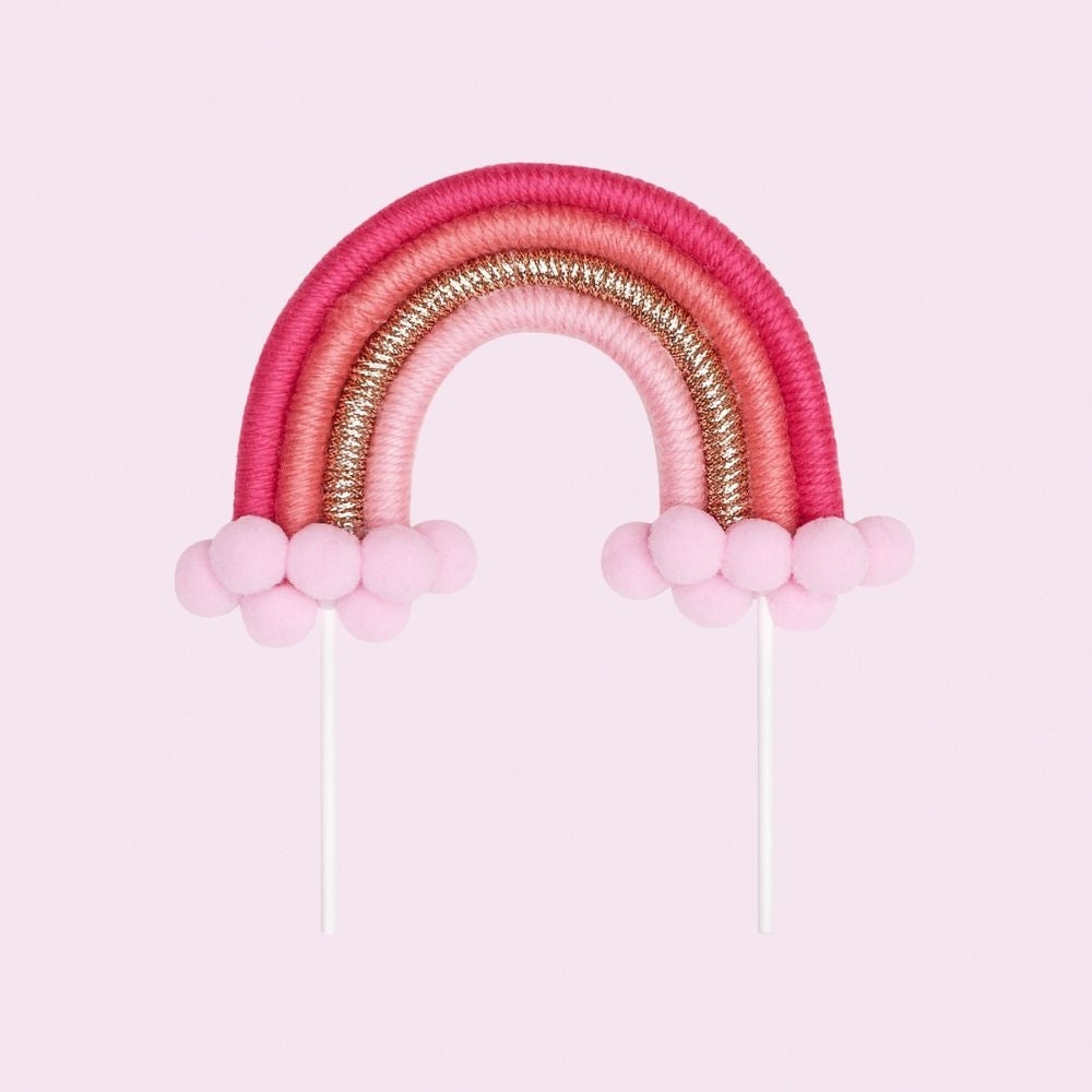 The Baked Studio Pink & Gold Rainbow Cake Topper (Small)