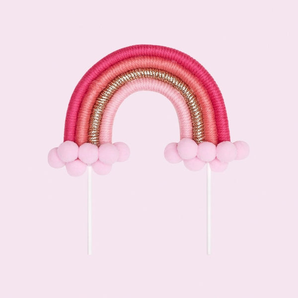 The Baked Studio Pink & Gold Rainbow Cake Topper (Small)