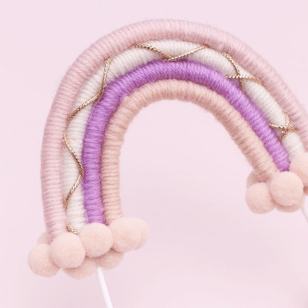 The Baked Studio Pink, Purple & Gold Rainbow Cake Topper (Small)