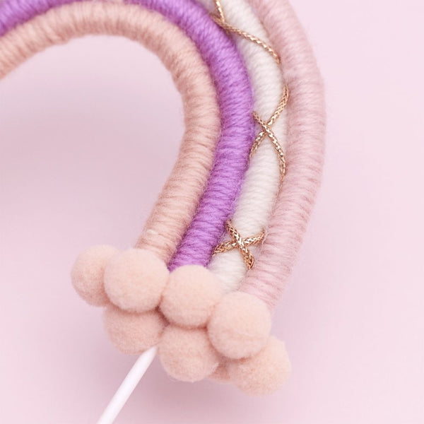 The Baked Studio Pink, Purple & Gold Rainbow Cake Topper (Small)
