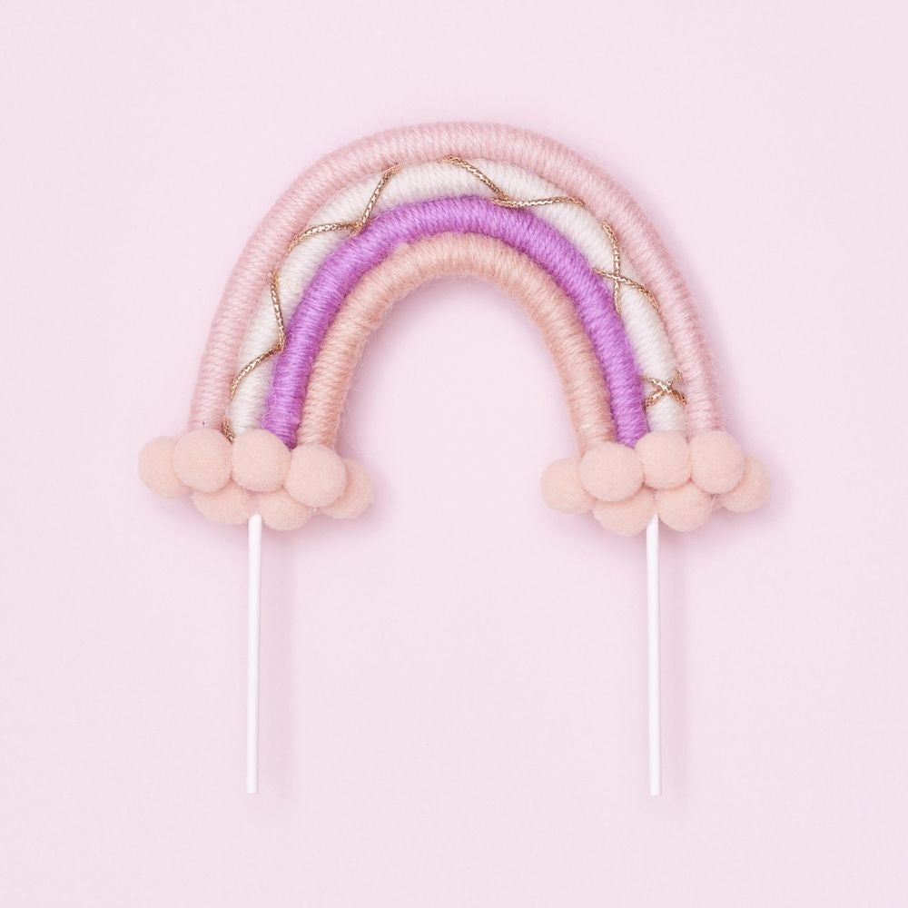 The Baked Studio Pink, Purple & Gold Rainbow Cake Topper (Small)