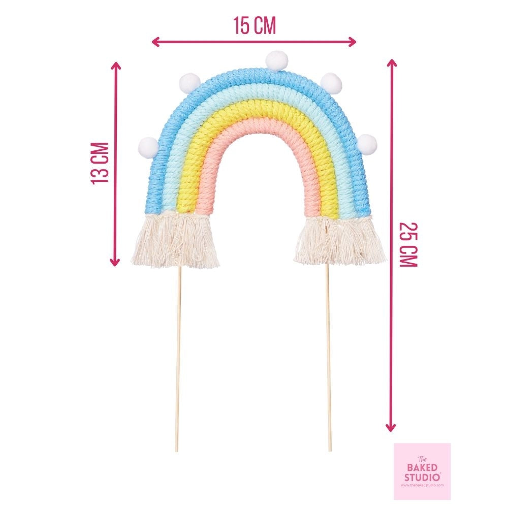 The Baked Studio Pastel Blues Rainbow Cake Topper (Medium)