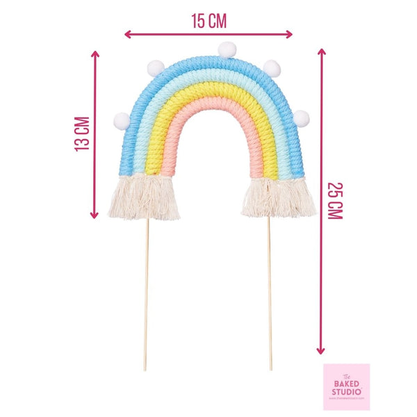 The Baked Studio Pastel Blues Rainbow Cake Topper (Medium)