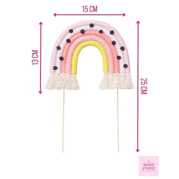 The Baked Studio Pinks & Polka Dots Rainbow Cake Topper (Medium)