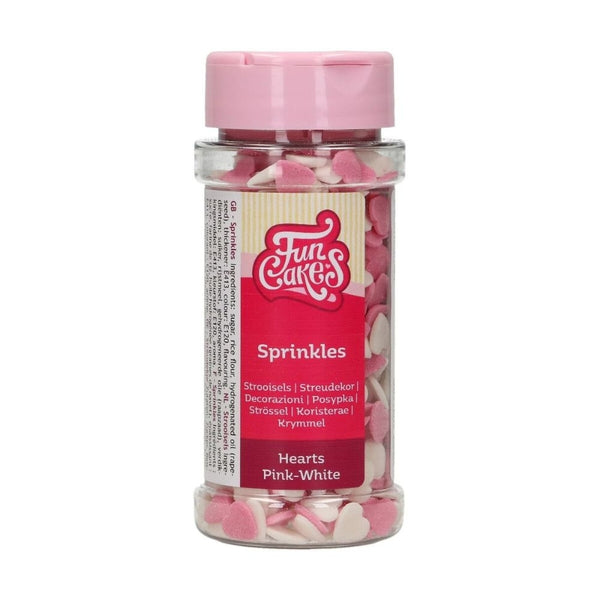 FunCakes Pink & White Hearts Sprinkles