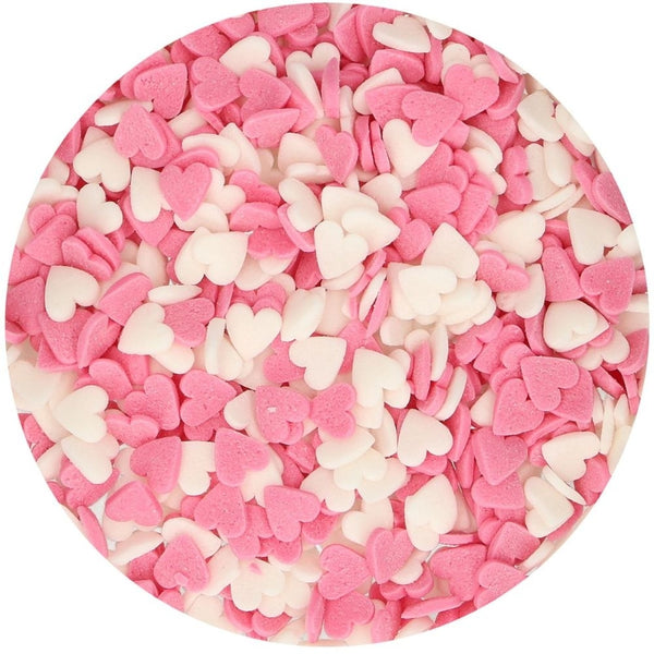 FunCakes Pink & White Hearts Sprinkles