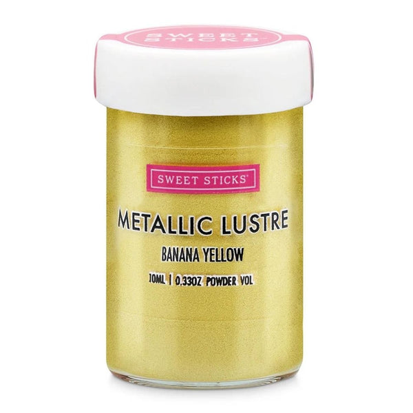 Sweet Sticks Edible Metallic Lustre Dust 10ml - Banana Yellow