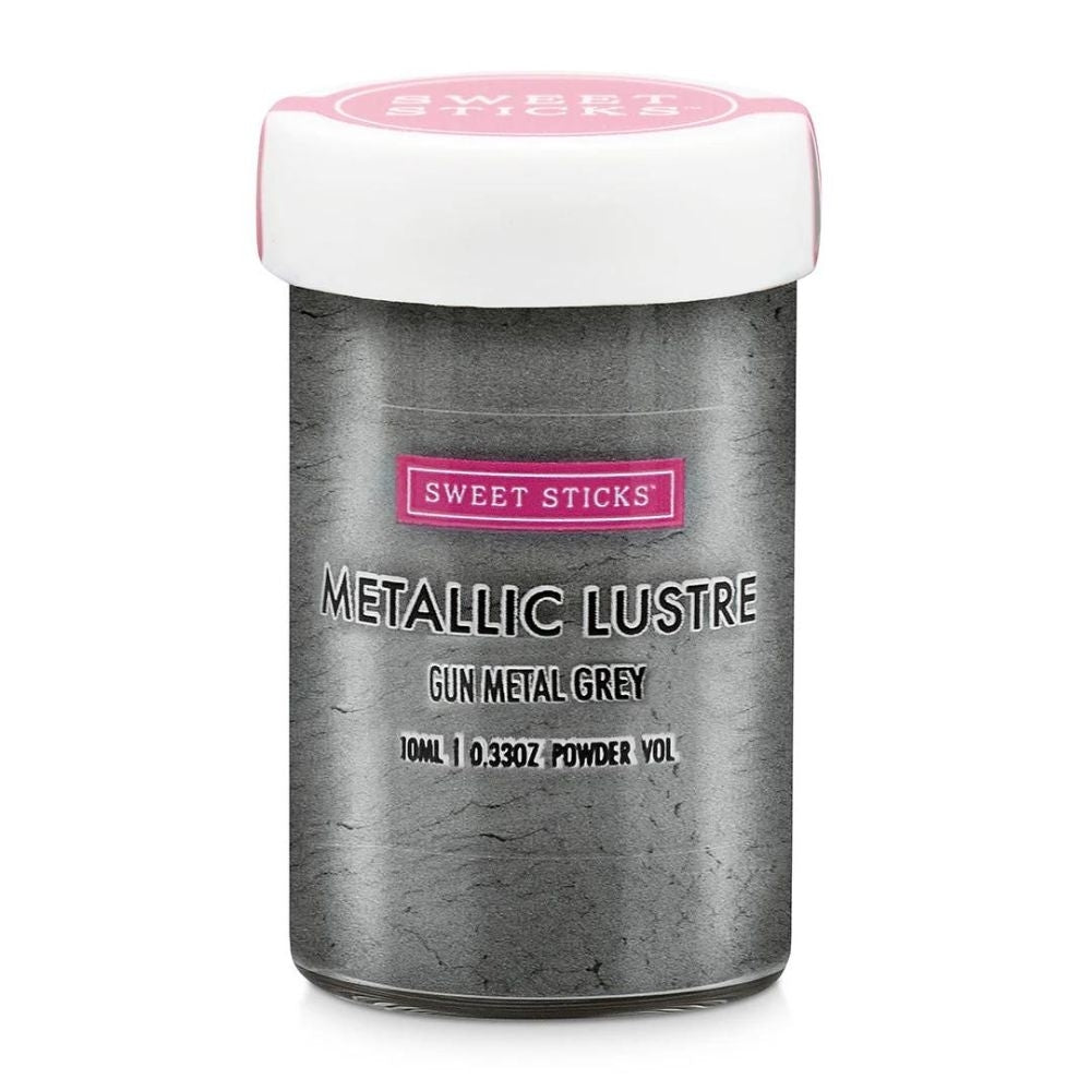 Sweet Sticks Edible Metallic Lustre Dust 10ml - Gun Metal Grey