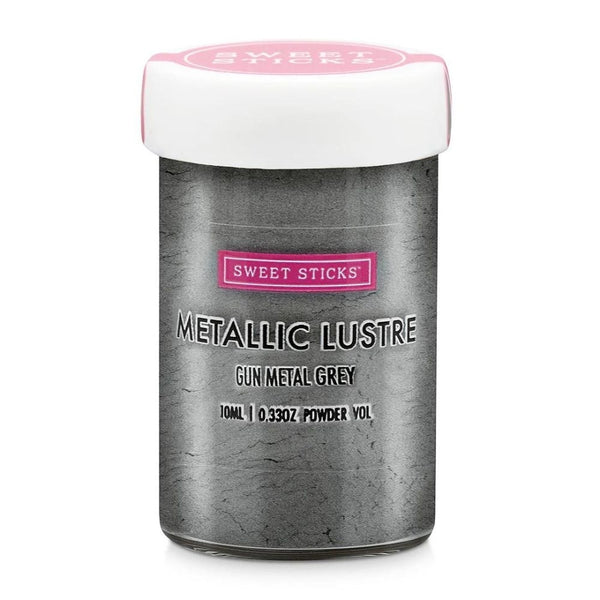 Sweet Sticks Edible Metallic Lustre Dust 10ml - Gun Metal Grey