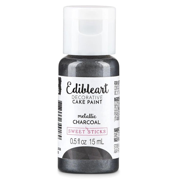 Sweet Sticks Metallic Edible Art Paint 15ml - Charcoal