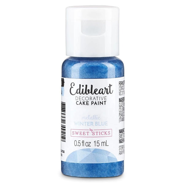 Sweet Sticks Metallic Edible Art Paint 15ml - Winter Blue