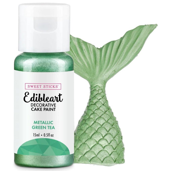 Sweet Sticks Metallic Edible Art Paint 15ml - Green Tea