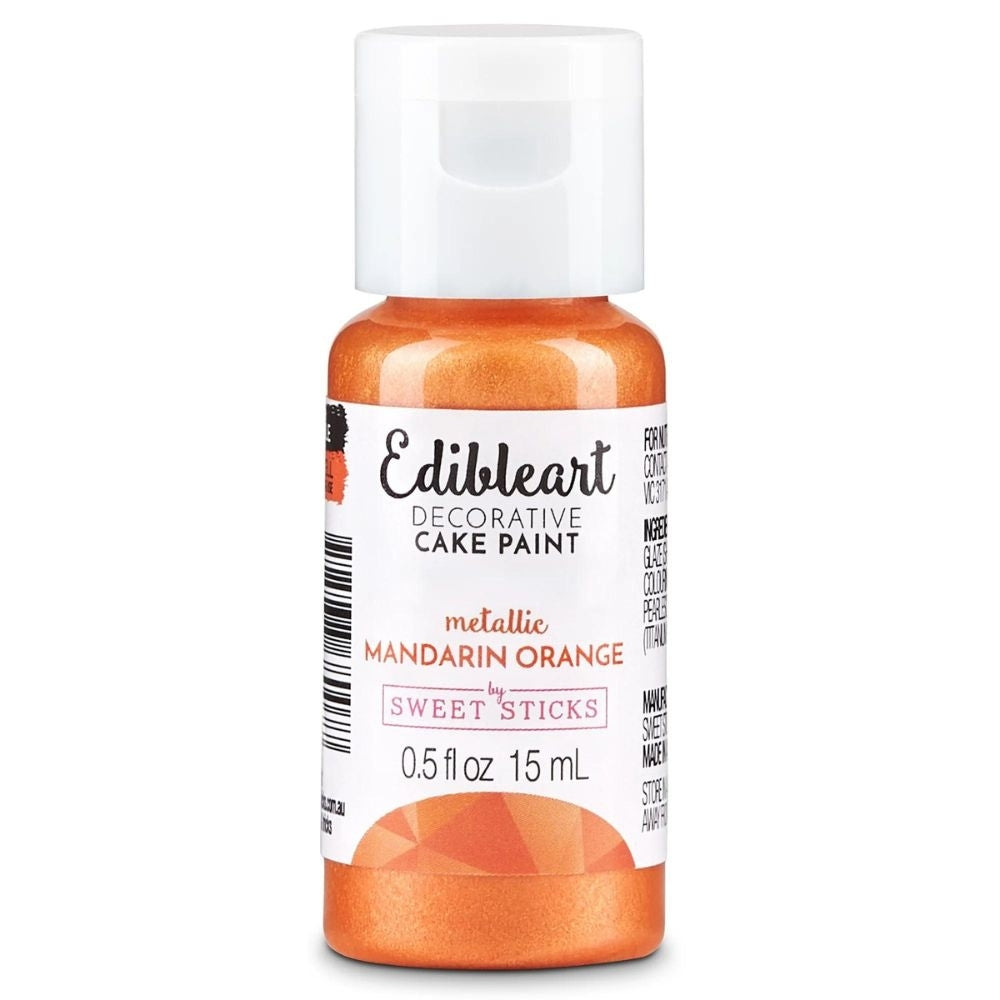 Sweet Sticks Metallic Edible Art Paint 15ml - Mandarin Orange