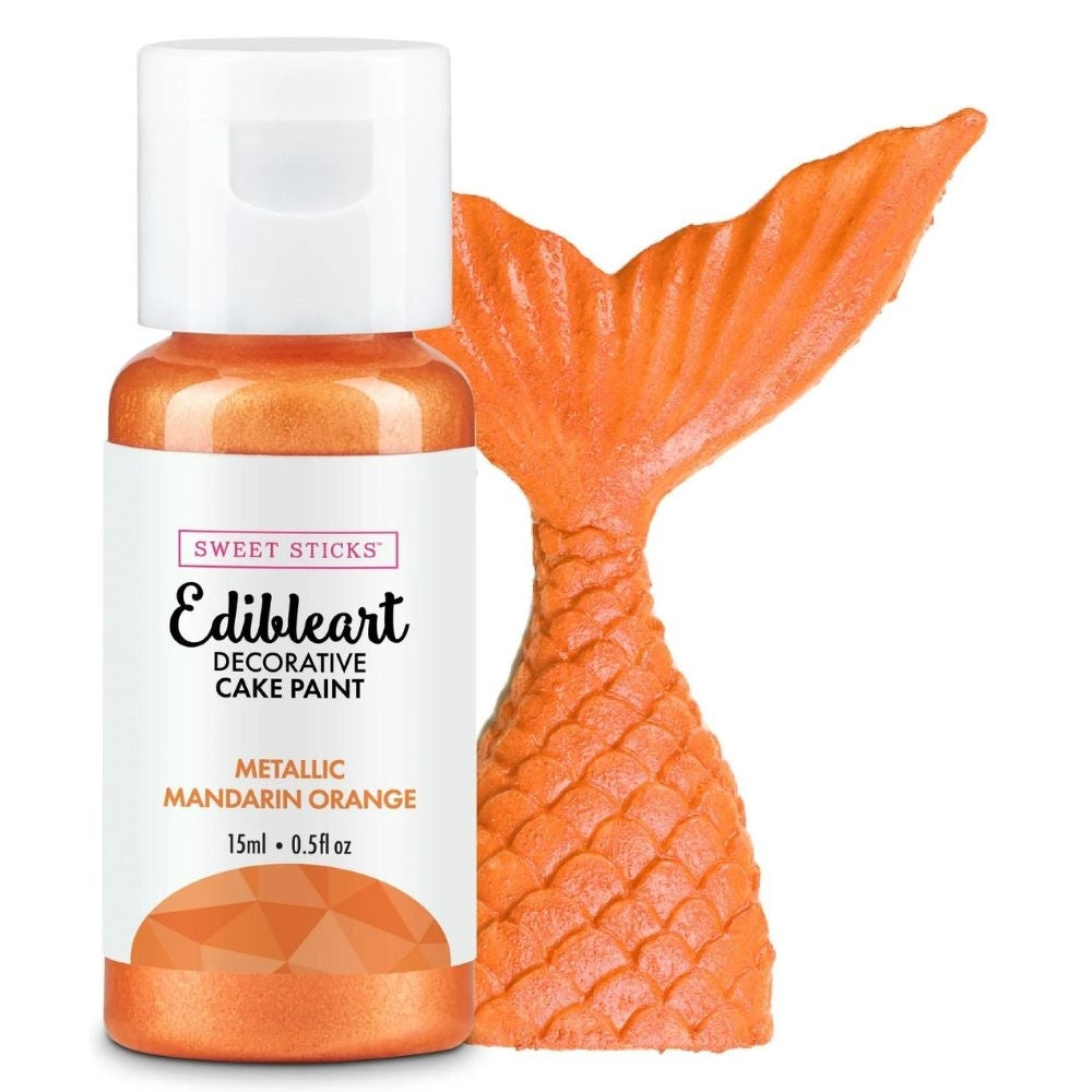 Sweet Sticks Metallic Edible Art Paint 15ml - Mandarin Orange