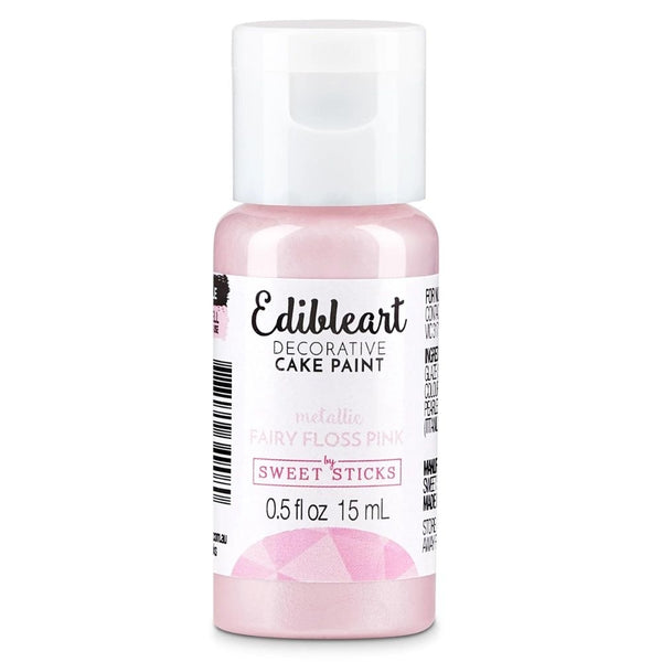 Sweet Sticks Metallic Edible Art Paint 15ml - Fairy Floss Pink