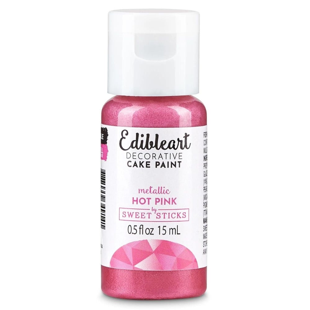 Sweet Sticks Metallic Edible Art Paint 15ml - Hot Pink