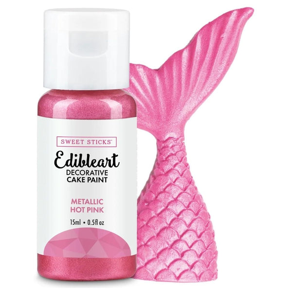 Sweet Sticks Metallic Edible Art Paint 15ml - Hot Pink