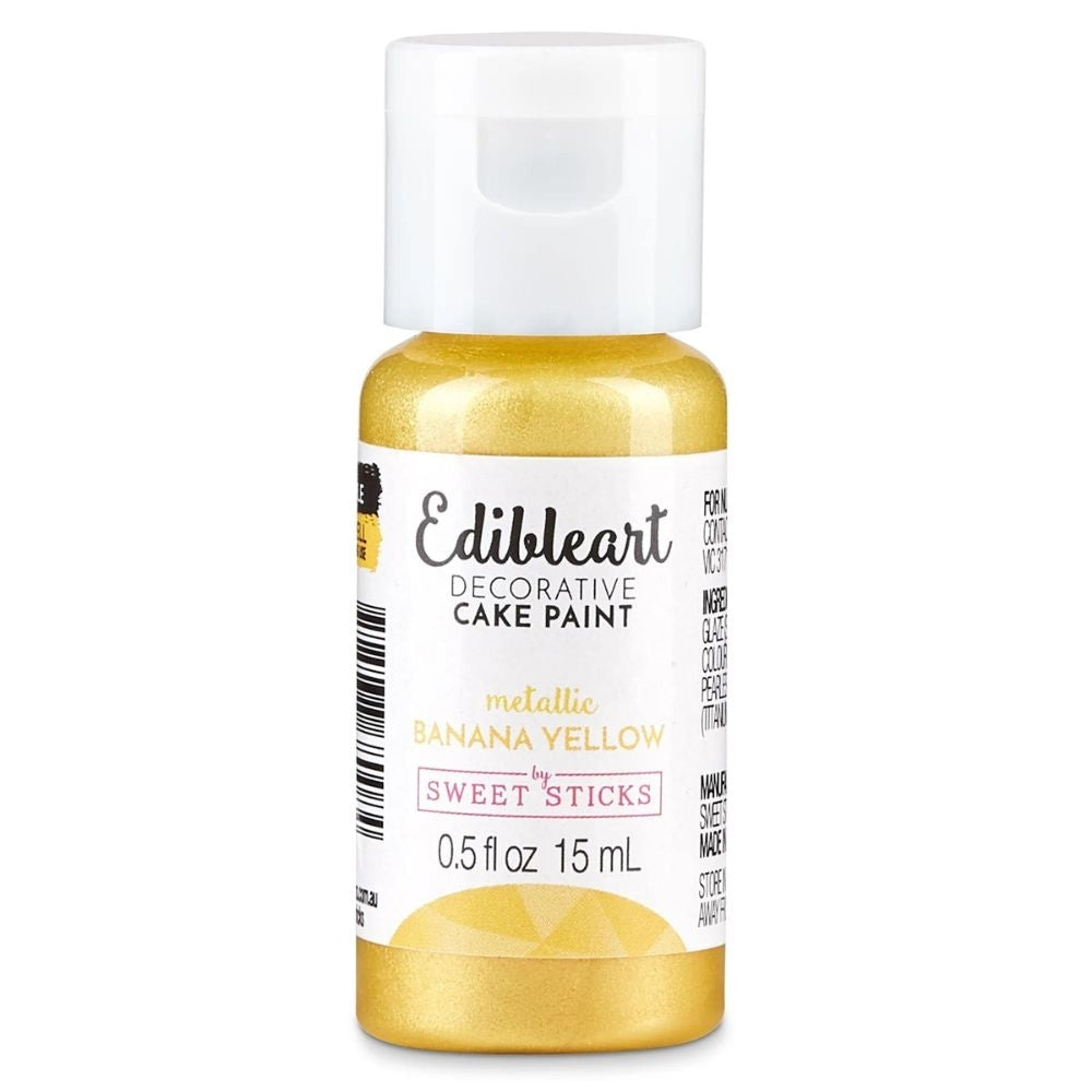 Sweet Sticks Metallic Edible Art Paint 15ml - Banana Yellow