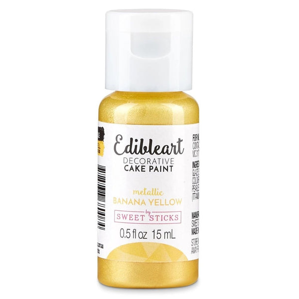 Sweet Sticks Metallic Edible Art Paint 15ml - Banana Yellow