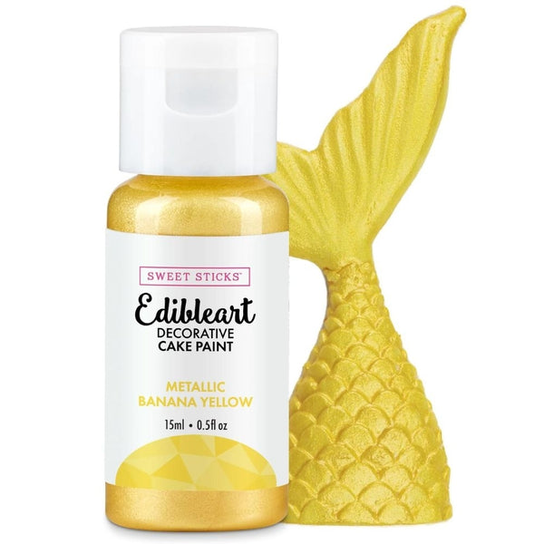 Sweet Sticks Metallic Edible Art Paint 15ml - Banana Yellow