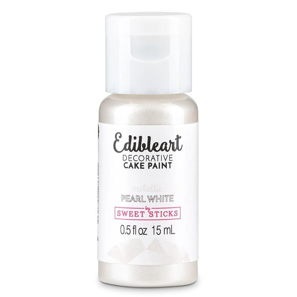 Sweet Sticks Metallic Edible Art Paint 15ml - Pearl White