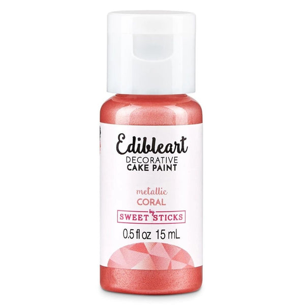 Sweet Sticks Metallic Edible Art Paint 15ml - Coral