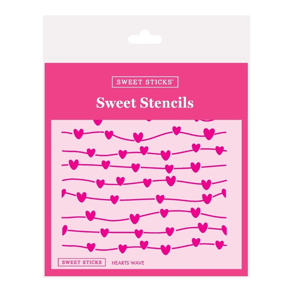 Sweet Sticks Hearts Wave Stencil