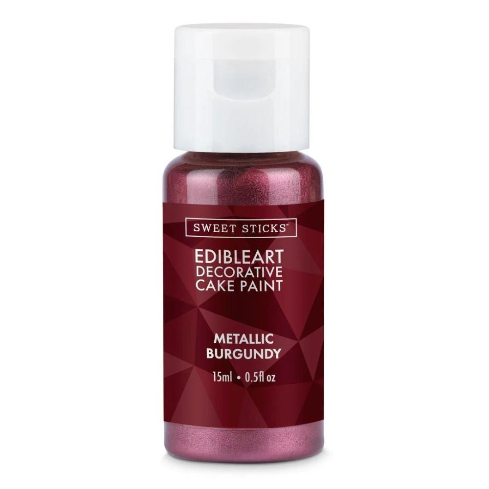 Sweet Sticks Metallic Edible Art Paint 15ml - Burgundy