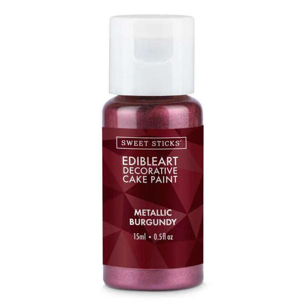 Sweet Sticks Metallic Edible Art Paint 15ml - Burgundy