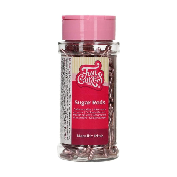 FunCakes Metallic Pink Sugar Rods XL 70g