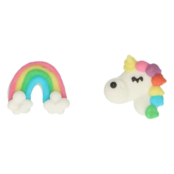 FunCakes Unicorn & Rainbow Sugar Decorations Set Of 12