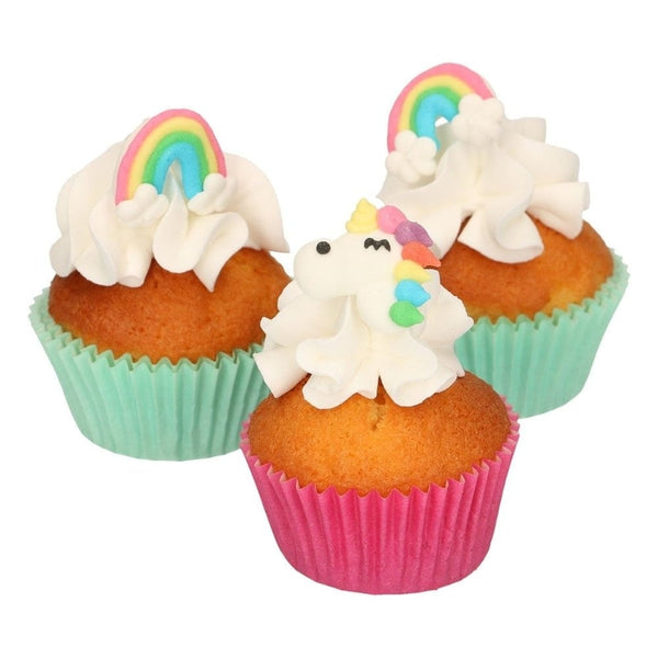 FunCakes Unicorn & Rainbow Sugar Decorations Set Of 12