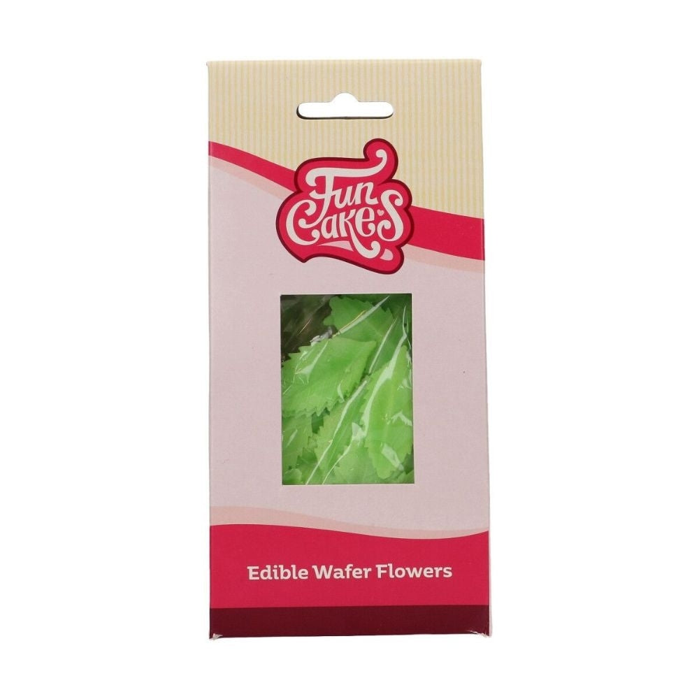 FunCakes Edible Green Leaf Wafer Flowers Pack Of 50