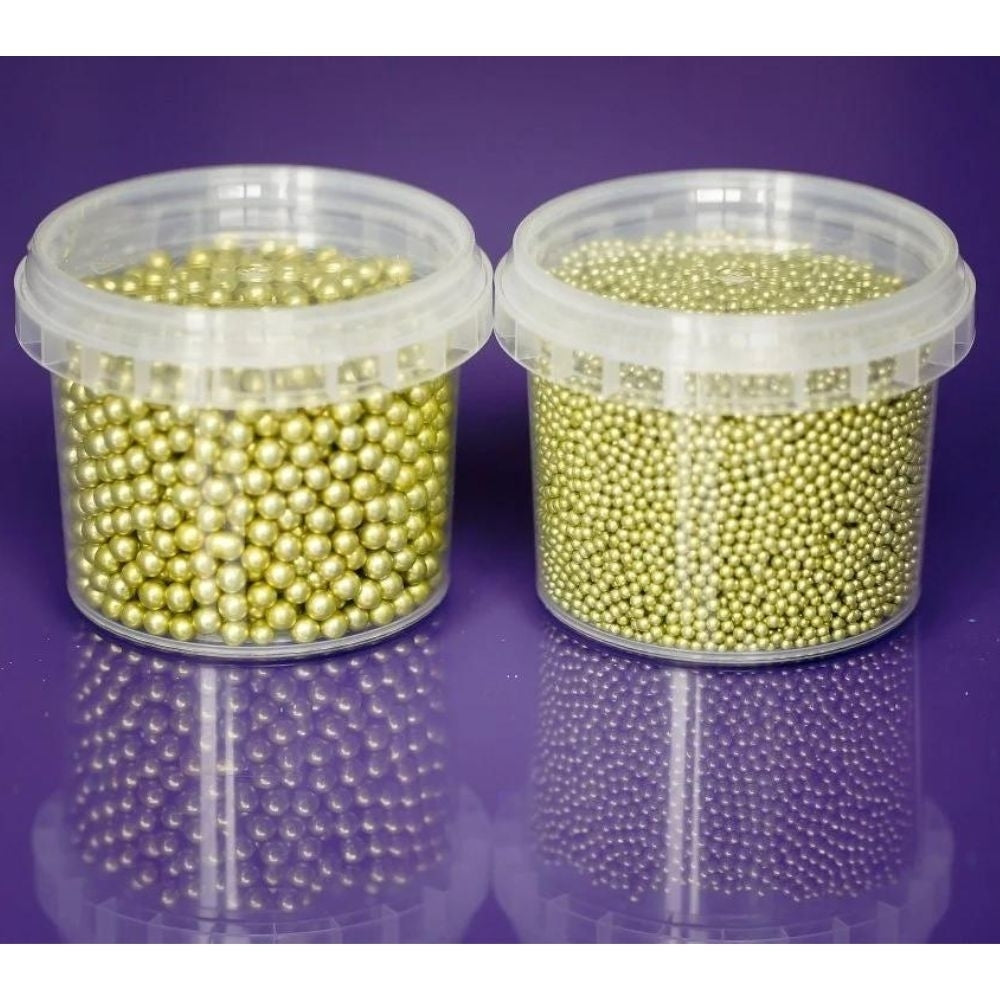 Purple Cupcakes Gold Metallic Pearls 100g