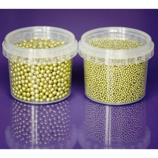 Purple Cupcakes Gold Metallic Pearls 100g