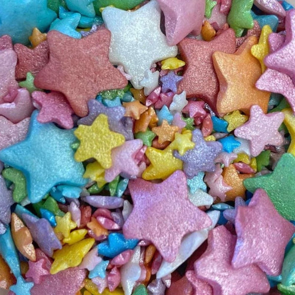 Purple Cupcakes Multicoloured Shimmer Mixed Star Sprinkle Mix 60g