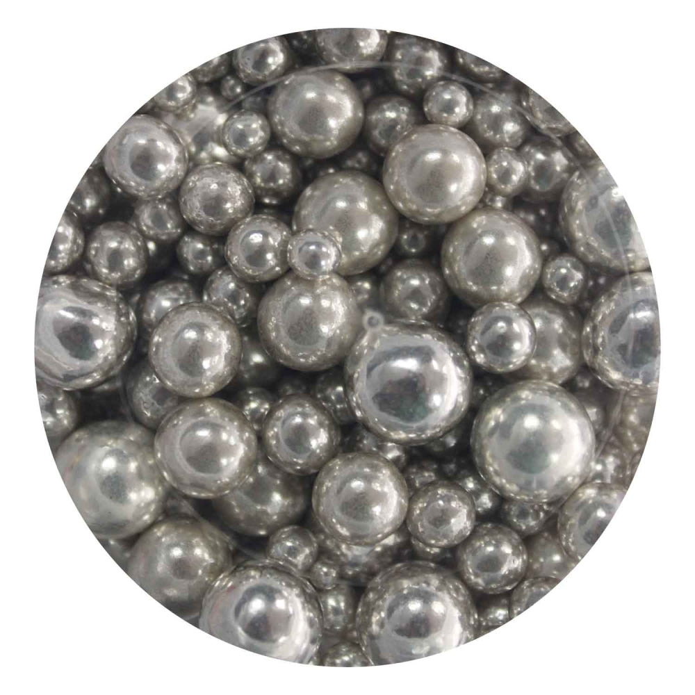 Purple Cupcakes Silver Metallic Shiny Sprinkle Mix (2mm - 10mm) 100g