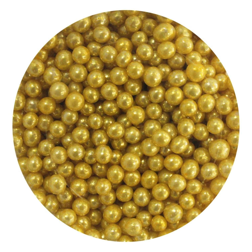 Purple Cupcakes Gold Metallic Pearls 100g