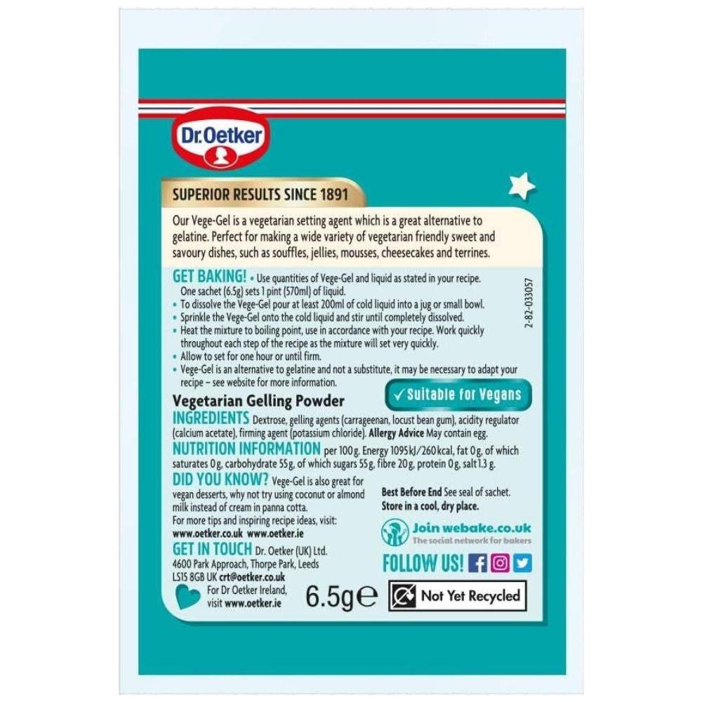 Dr. Oetker Vege-Gel Sachet 3 x 6.5g