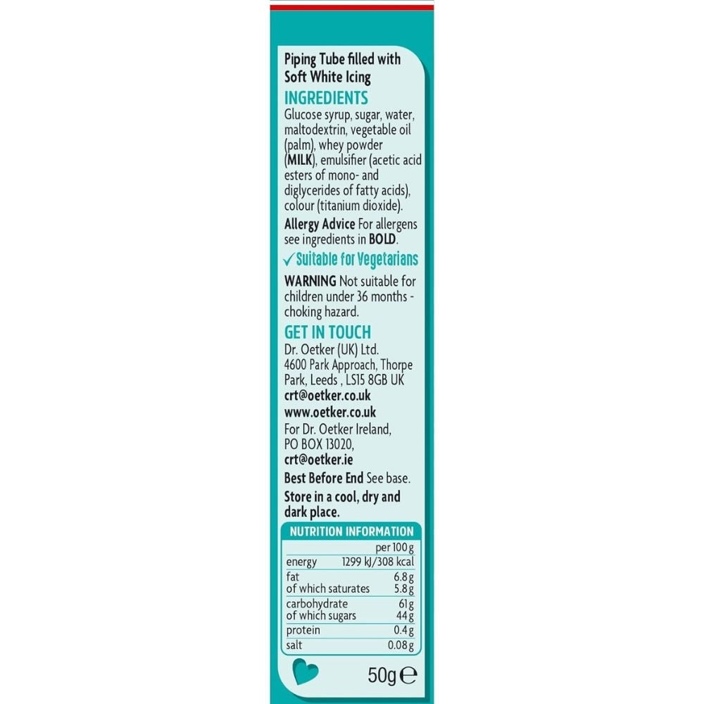 Dr. Oetker White Decorating Icing Tube 50g