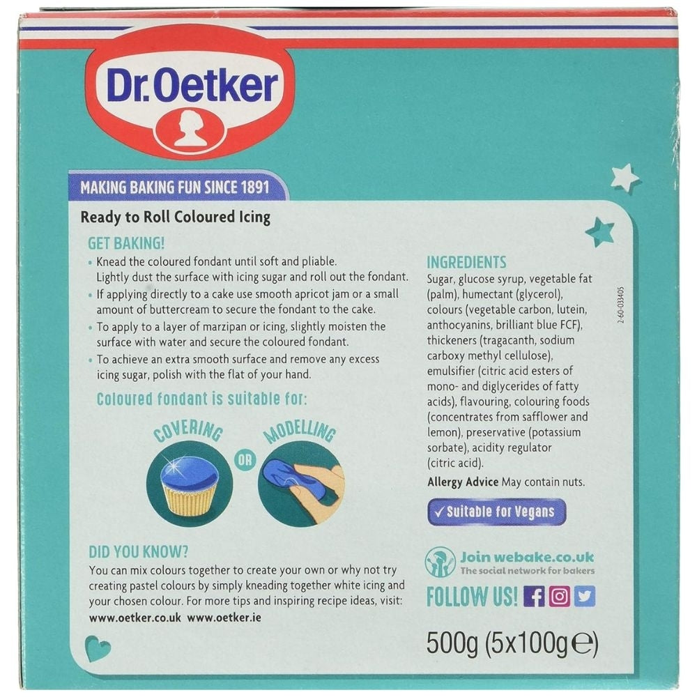 Dr. Oetker Multicolour Ready To Roll Fondant Icing 5 x 100g