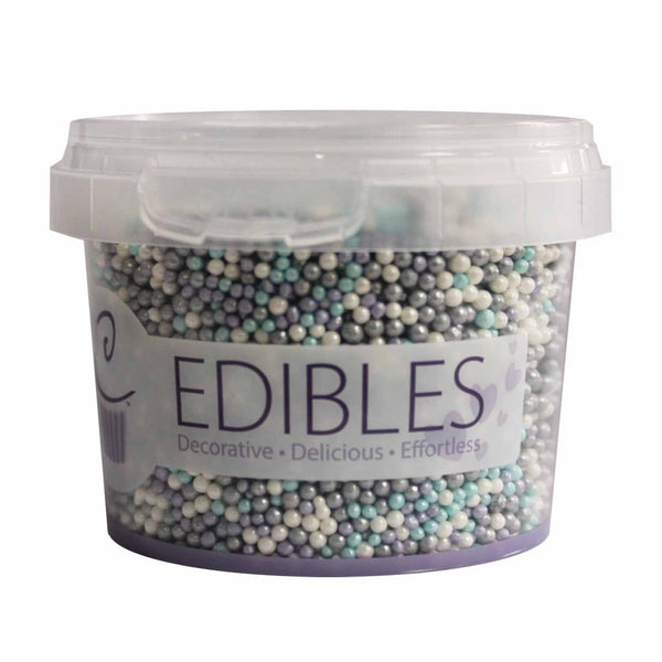 Purple Cupcakes 2mm Shimmer Frozen Mix Non-Pareils Sugar Pearls 100g