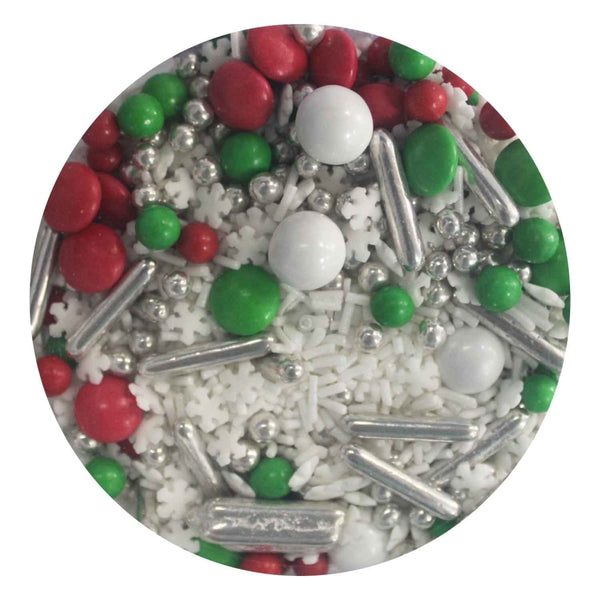 Purple Cupcakes Red, White & Green Christmas Elf Sprinkle Mix 80g