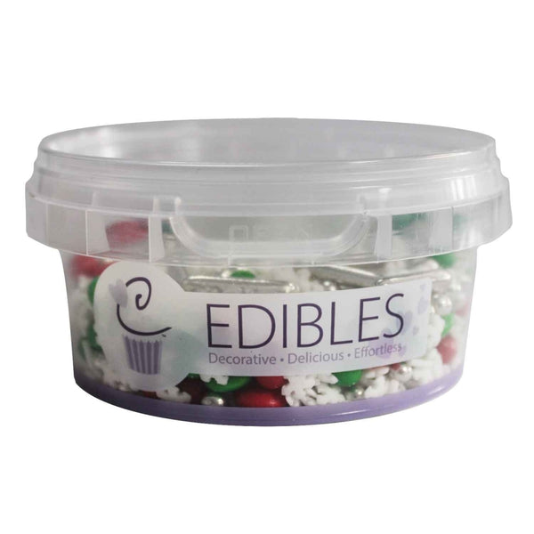 Purple Cupcakes Red, White & Green Christmas Elf Sprinkle Mix 80g