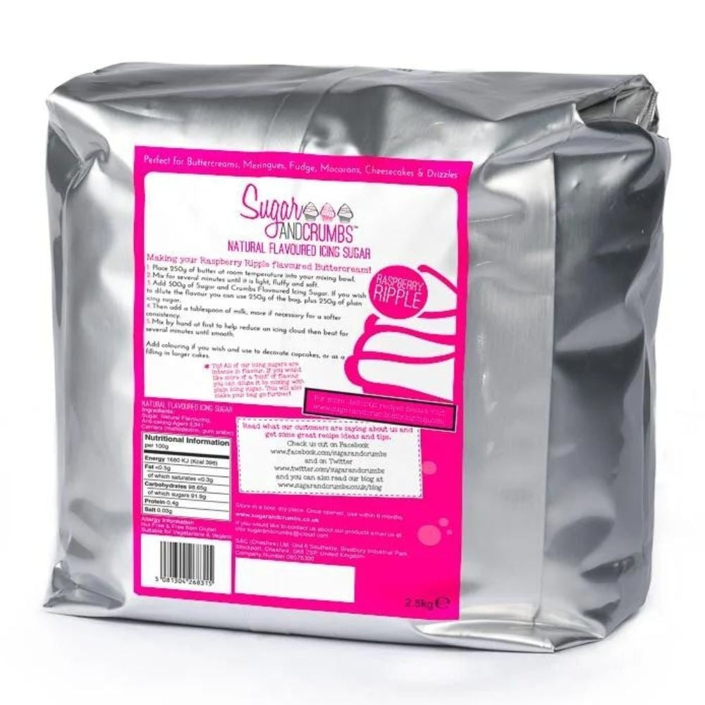 Sugar & Crumbs Raspberry Ripple Natural Flavoured Icing Sugar
