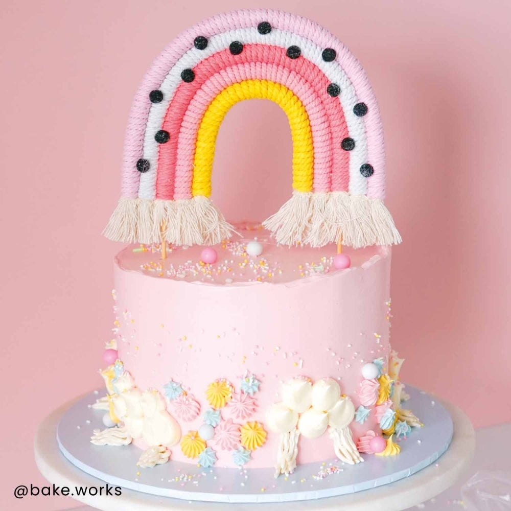 The Baked Studio Pinks & Polka Dots Rainbow Cake Topper (Medium)