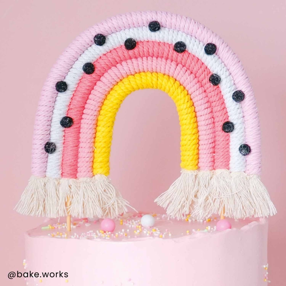 The Baked Studio Pinks & Polka Dots Rainbow Cake Topper (Medium)