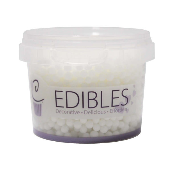Purple Cupcakes 4mm Matt White Sugar Pearls 100g