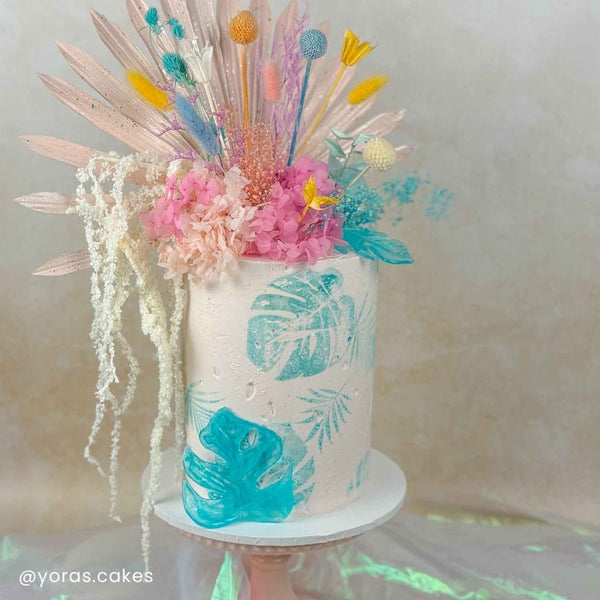 Evil Cake Genius Avalon Tropical Leaf 2-Piece Cake Stencil Set